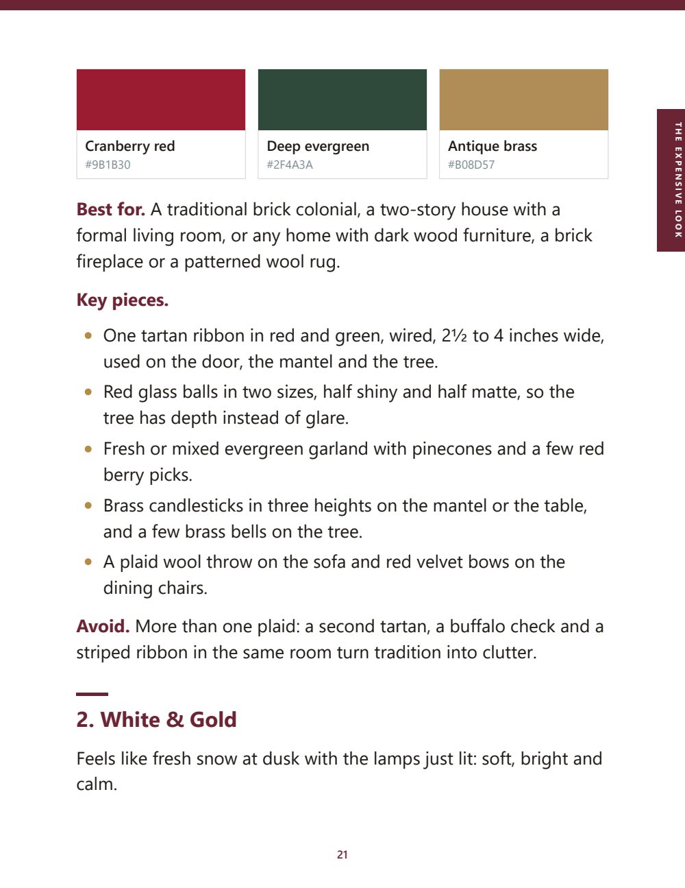 Chapter 2: the color card of Classic Red, Green and Plaid